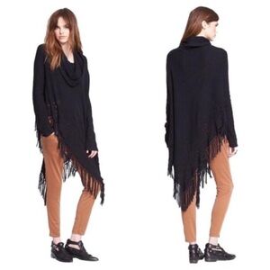 Free People Black Temptress Drapey
Cowl Neck Asymmetrical Sweater XS